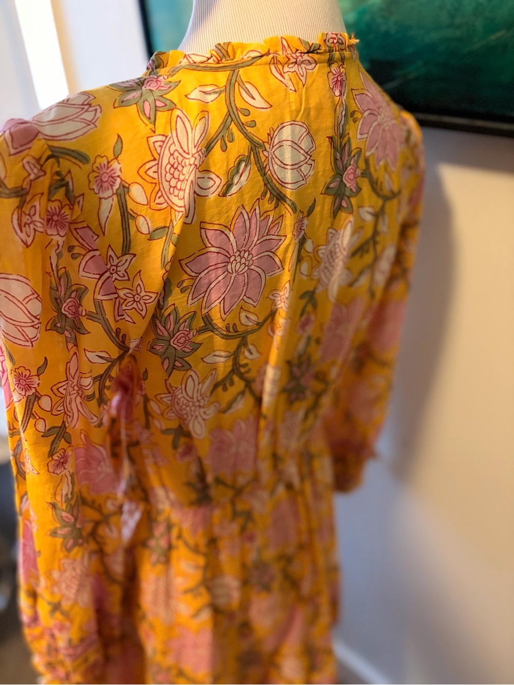 Velvet by Graham & Spencer Yellow Pink Floral Dress - Picture 6 of 7